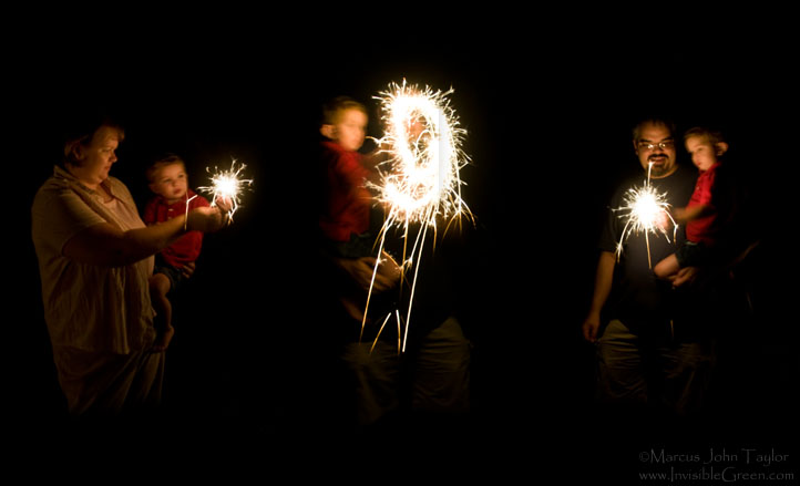 Spencer with Sparklers